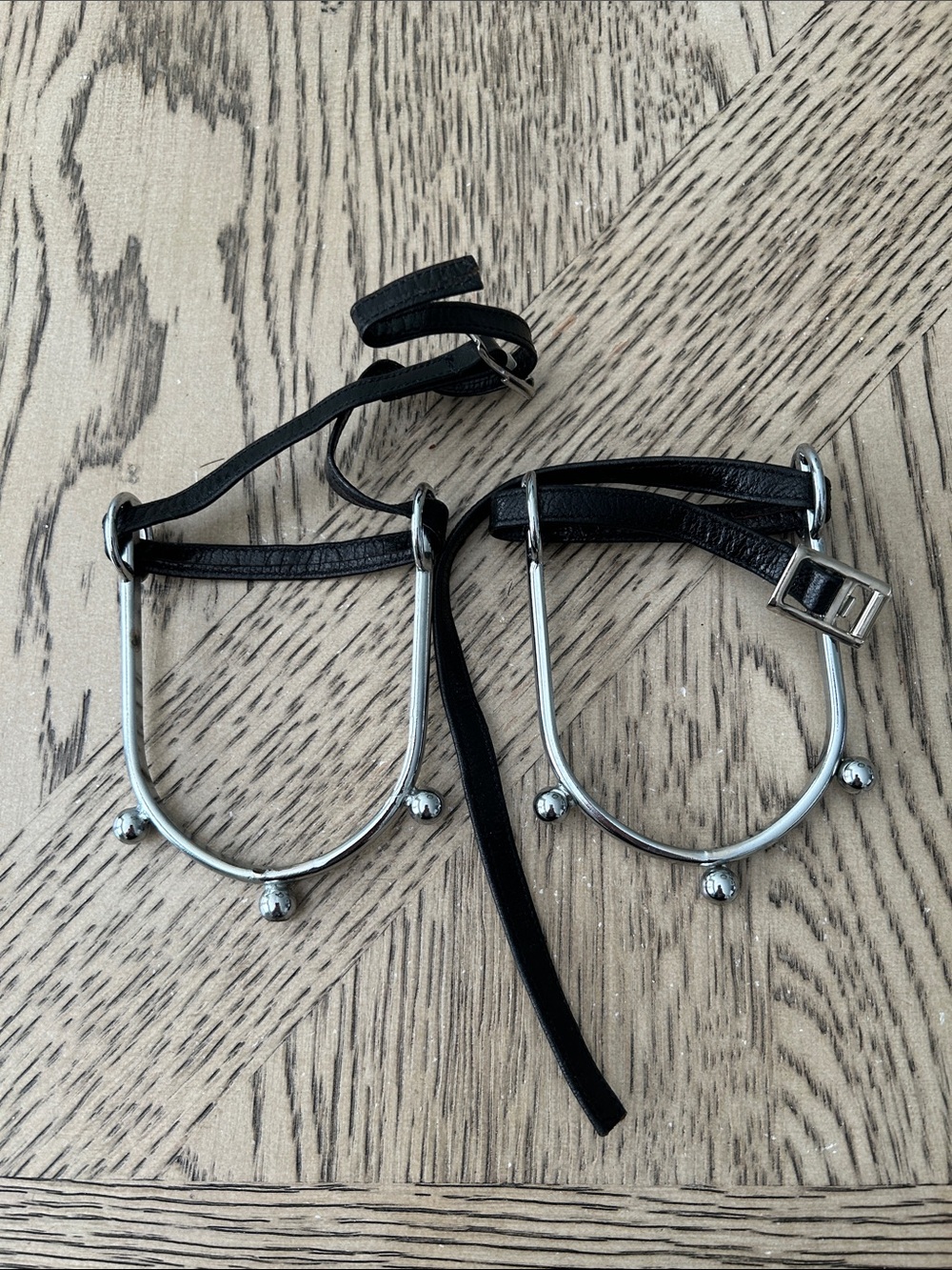 Pair of English riding ball spurs